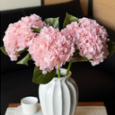Fake Pink Hydrangea Artificial Flowers Bouquet 3pcs Real Touch Silk Fake Hydrangeas Heads with 176 Petals and Stems Faux Hydrangeas Blush Flowers for Table Centerpieces Party Floral Arrangements