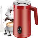 Ovetedot Milk Frother, 4in1 Milk Frother and Steamer, 13.5oz/400ml Automatic Hot and Cold Foam Maker and Milk Warmer, Electric Frother for Coffee, Latte, Cappuccino, Macchiato, Matcha(Red)