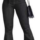 KDF High Waisted Flare Jeans for Women Bell Bottom Jeans with Belt for Women Stretch Wide Leg Jeans (2)