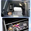 Center Console Tray Manager Storage Box Divider Compatible with Ford F-150 2017-2020, Armrest Hidden Storage Manager Accessories Lighting Pass-Through Design