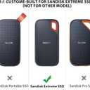 Hard Case for SanDisk Extreme Portable SSD 500GB 1TB 2TB 4TB 8TB External Solid State Drive Case -Custom-Insert Shockproof Protective Storage Travel Bag for SSD Sd Card Holder (Gray)