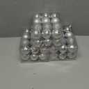 Emopeak 72Pcs Christmas Balls Ornaments for Xmas Christmas Tree - 4 Style Shatterproof Christmas Tree Decorations Hanging Ball for Holiday Wedding Party Decoration (Silver, 1.6"/4.2CM)