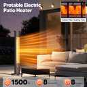 Patio Heater for Outdoor Use1500W, 8H Timer, Waterproof, Infrared Electric Protable Patio Heater, 8 Levels Heating for Garage Backyard Black
