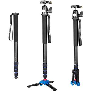 Koolehaoda Camera Aluminum Monopod with Three Feet Stand Support Base & K-09 Ballhead for DSLR Camera Canon Nikon. Extended Max Height 69-inch
