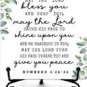 The Lord Bless You And Keep You Sign, Rustic Christian Decor, Farmhouse Home Office Decor, Inspirational Christian Gifts for Women Men, Vintage Decoration for Bedroom Bathroom, 5" x 5"-303