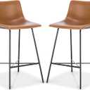 POLY & BARK Paxton 24” Counter Stool in Tan, Set of 2 