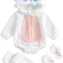 Doisbetthsay Baby Halloween Costume Unisex Baby Boy Girl Animal Costumes Long Sleeve Hooded Romper Jumpsuits Cute Outfits, 9-12 Months 