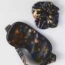 SILK & WILLOW - Botanical Print Pure Mulberry Silk Eye Mask & Scrunchie Gift Set, Luxurious Sleep Eye Mask & Hair Accessory Bundle, Durable Nature-Considerate Wellness Gifts for Women