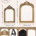 Wonderjune 2 Pcs Gold Jewelry Display Stand Vintage Necklace Organizer Ring Holder Earring Tray Resin Jewelry Photography Props Frame with Velvet Backing for Gifts(White,Large,Small,Elegant)