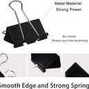Large Binder Clips 1.6 Inch (60 Pack), Big Binder Clips for Office and Home Supplies, Black