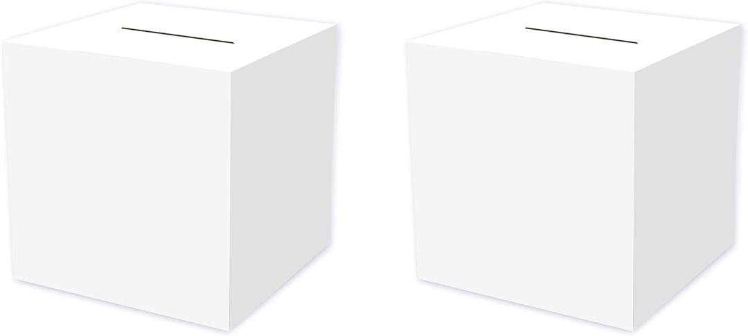 Beistle 2 Piece White Card Box Holders for Weddings, Baby Shower, Birthday and Graduation Celebrations