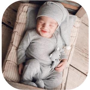 Vemonllas Newborn Photography Props Boy Girl Newborn Baby Photoshoot Outfits Footed Romper Sleepy Cap Infant Photo Posing Set
