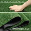 Heyroll Artificial Grass 5X8FT, 0.4" Pile Height Green Fake Grass Mat, Synthetic Turf Rug Indoor Outdoor Lawn Pet Dogs for Garden, Balcony, Patio with Drainage Holes 