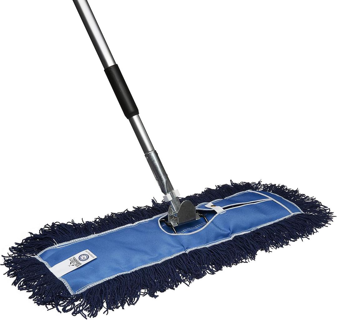 Nine Forty 24" Premium Nylon Dust Mop- Heavy Duty Mop Head for Industrial, Commercial, and Residential Cleaning - Dry Floor Duster for Hardwood Surfaces and Commercial Applications - Blue (24x5 Inch (Pack of 1))