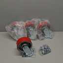 Heavy Duty Casters Set of 4 Industrial Caster Wheels with Polyurethane & Cast Iron, Swivel Plate Casters for Platform Trucks
