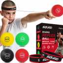 SQUAD Boxing Reflex Ball Set - 4-Level Reaction Balls + Adjustable Headband - Train Speed, Timing & Hand-Eye Coordination - Safe Fun for Kids & Adults - Boxing/MMA/Krav MAGA Home Workout Gift