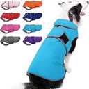 MIGOHI Warm Dog Coat Winter Dog Jacket,Waterproof Cold Weather Coats for Dogs,Fleece Jacket for Small Medium Large Dogs,Reflective Thick Fleece Vest with Leash Hole (Blue)