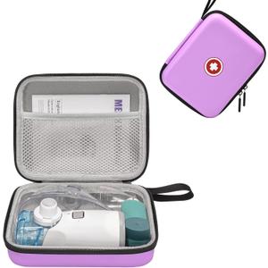 Carrying Case for Portable Nebulizer, Travel Medical Bag, Hard Emergency Medical Bag for Inhaler Spacer Case for Adults(Bag Only) (Purple)