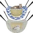 Jetec 2 Pieces Cat Cage Hammock Indoor Hanging Pet Bed Double Layer Hanging Cat Bed Bag Soft Kitten Hammock for Comfortable Two Level Cage Accessories for Spring, Summer, Winter, 2 Styles