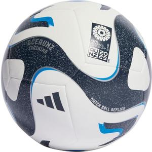 adidas Unisex-Adult Women's World Cup Training Ball (3, White/Collegiate Navy/Bright Blue/Silver Metallic)