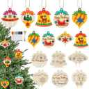 12 Pcs DIY Wooden Christmas Ornaments, Christmas Crafts for Kids Ages 4-8 8-12 Art Craft Supplies Painting Kit For Boys, Girls, Stocking Stuffers Party Favors Gifts, Hanging Xmas Holiday Home Decor