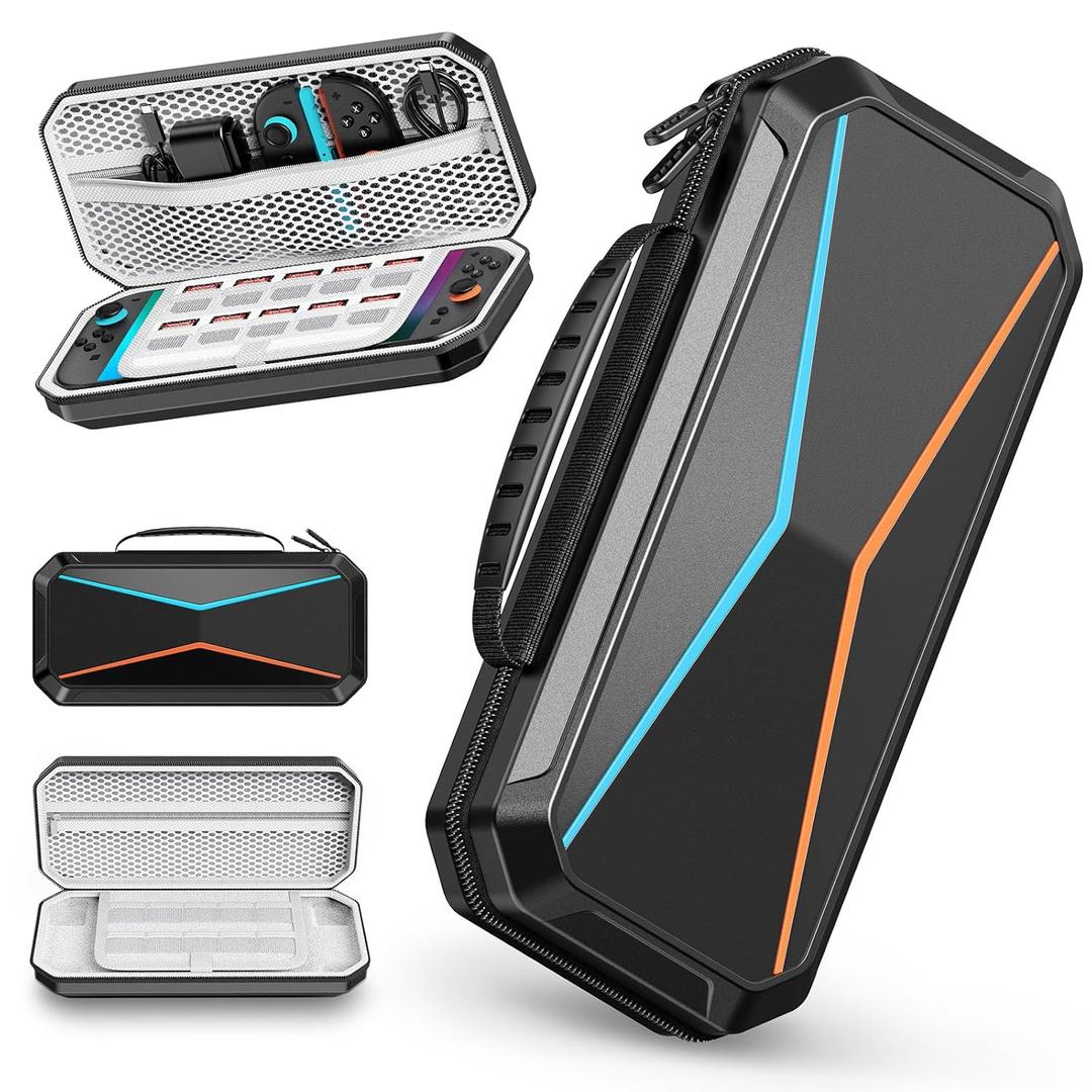Lmcpa Carrying Case for Nintendo Switch 2 (2025), Hard Shell Travel Case with Storage Pockets for Accessories & Games, Protective Portable Pouch for 2025 Switch 2nd gen [7.9 inch], Black