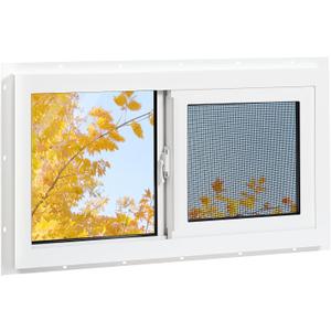 Vinyl Basement Window, Bathroom Sliding Window 36" x 24" White