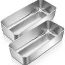 P&P CHEF Loaf Pans for Baking Bread, 12 x 5 Inch Large Stainless Steel Bread Loaf Pan Tins for Homemade Meatloaf Cake Brownies, Healthy & Sturdy, Oven & Dishwasher Safe, 2Pcs