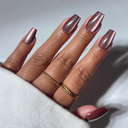 Glamnetic Press On Nails - Short Almond Fake Nails with Tropical 3D Nail Art | Salon Quality Vacation Nails | Sunset Tide |15 Sizes - 30 Nail Kit with Glue