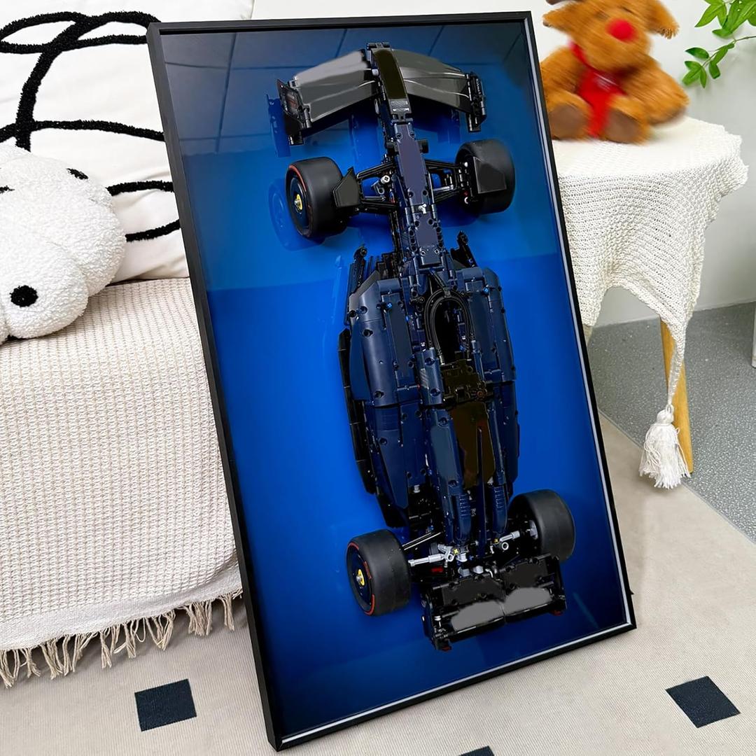 Display Wallboard Compatible with Lego Technic 42206 RB20 F1 Race Car Model Kit, Compatible with Lego Car Wall Mount, Room & Office Decor, Collectibles for Adults, F1 Gifts for Fans(No Car)