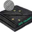 Kesfitt Garden 50% Shade Cloth, Resistant Sun Shade Net 10x20FT Mesh Tarp with HDPE Material and Reinforced Grommets Shade Trap for Greenhouse, Plant, Pergola, Backyard Patio Sunshade (10ftx20ft)