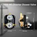 R22000-WS Shower Valve for delta Faucet, Universal Diverter Valve for delta Trim Kit & Shower System, Integrated Diverter Rough In Valve Kit 3-Way 6-Setting, Include Screwdriver Stops