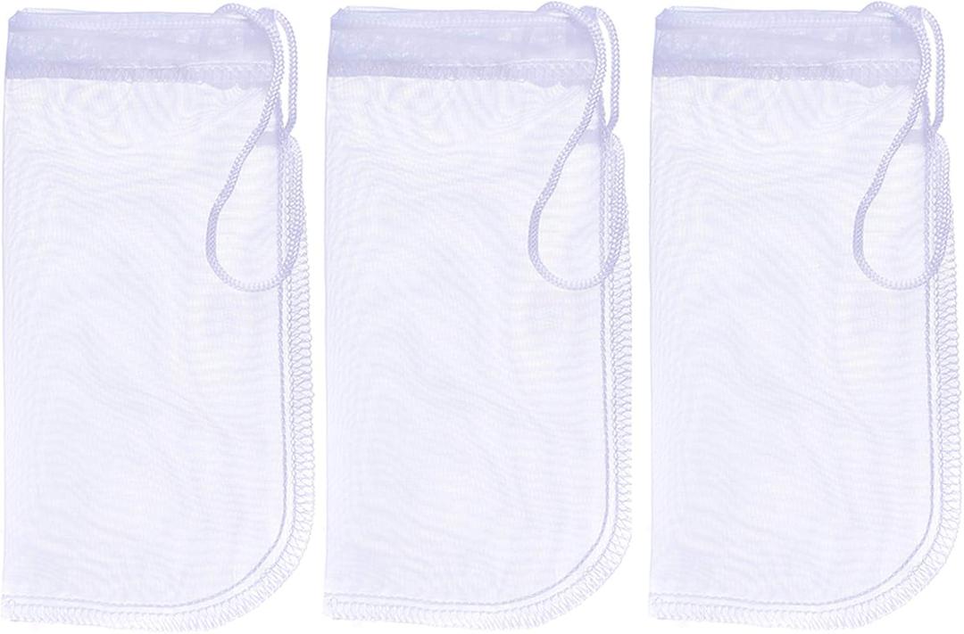 ALEGI Media Filter Bag Aquarium Extra Fine, Reusable 180 Micron Drawstring Mesh Filter Bags for Very Fine Resins Filter 7.5"*3.6" (3 Pack)