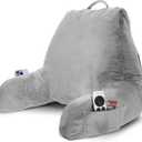 Nestl Reading Pillow with Shredded Memory Foam, Designed for Sitting Up in Bed and Couch, Back and Arms Adjustable Support for Adult & Teens Backrest Pillows for Reading with Washable Cover Light Grey