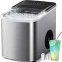 38lbs Per Day Countertop Ice Maker, 9 Ice Cubes in 3.5 Minutes, Self-Cleaning Portable Ice Machine with 2 Bullet Sizes for Kitchen, Camping, RV, and Party