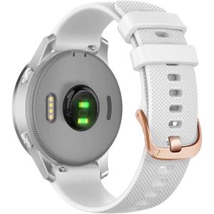 Abanen Silicone Watch Bands for Garmin Vivoactive 4S / Venu 2S / Venu 3S / Vivomove 3S, Soft Sport 18mm Quick Release Waterproof Replacement Wristband Strap for Garmin Forerunner 255s/265S (White)