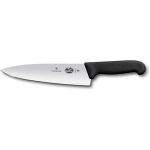 Victorinox Fibrox Pro Chefs Knife, 8 Inch - Swiss Army Kitchen Knife, High Carbon Stainless Steel Blade, Non-Slip Fibrox Handle, Dishwasher Safe, Black