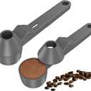 Coffee Scoop & Funnel for Reusable K Cup Refillable Coffee Pods, Coffee Measuring Spoon 2 Tablespoon Capacity, Scoop with Funnel for Ground Coffee, Protein Powder, Tea (Grey, 2 Pack) (Gray)