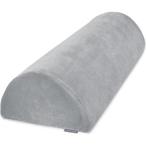 Knee Pillow for Back Sleeping, Memory Foam Bolster Pillow for Legs, Under Knee Pillow for Sleeping, Leg Pillow for Back & Hip Pain Relief, Half Moon Boslter,Grey