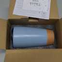 Mora Double Wall Ceramic Coffee Travel Mug with Lid, 14 oz, Portable, Microwave, Dishwasher Safe, Insulated Reusable Tall Cup, Splash Resistant Lid - To Go Tumbler for Car Cup Holder, Seafoam