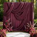 50ft x 15ft Burgundy Backdrop Curtains for Wedding Parties, 10 Panels Extra Long Wrinkle Free Fabric Drapes Photo Backdrop for Baby Shower Birthday Stage Reception Lobby Decoration