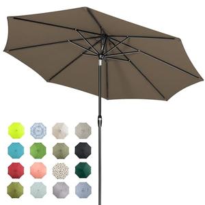 Tempera  Patio Market Outdoor Table Umbrella with Auto Tilt and Crank,Large Sun Umbrella with Sturdy Pole&Fade resistant canopy,Easy to set,Taupe