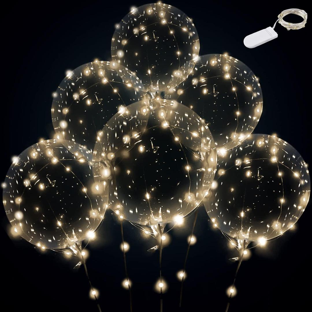 Light Up Led Balloons (Warm White-12 Sets with Battery)