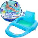 SwimWays Spring Float Premium XL Recliner Chair, Inflatable Pool Floats Adult with Fast Inflation, 25% Larger Than Recliner, Supports Up to 300 lbs