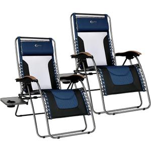 Portal Portable Zero Gravity Chair, Lounge Chair Outdoor Oversized Zero Gravity Chair Folding Lounge Chair with Adjustable Pillows and Cup Holder for Poolside Backyard and Lawn, Support 350lbs