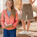 JoyMotion 3 Pack Girls Bermuda Baggy Long Short, 3-Color Set, 9-10 Years