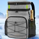 ADDIMOR Expandable Cooler Backpack - 35/50 Cans Insulated Backpack Cooler for Men & Women, Portable 2 Leak Proof Compartments Coolers Bag for Picnic, Lunch, Hiking, BBQ Camping and Beach (Grey)