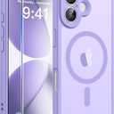 FNTCASE for iPhone 17 Case: [Compatible with Magsafe] Translucent Matte Cases with [Full Camera Protection] [Screen Protector] Military Grade Shockproof Protective Phone Cover - Light Purple (iPhone 17(6.3 inch))