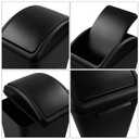 Cand 1 Pack 4 Gallon Garbage Can, Plastic Trash Can with Swing Lid, 16 L (Black)