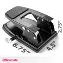 Officemate Heavy Duty 2-Hole Punch, Padded Handle, Black, 50-Sheet Capacity (90082)